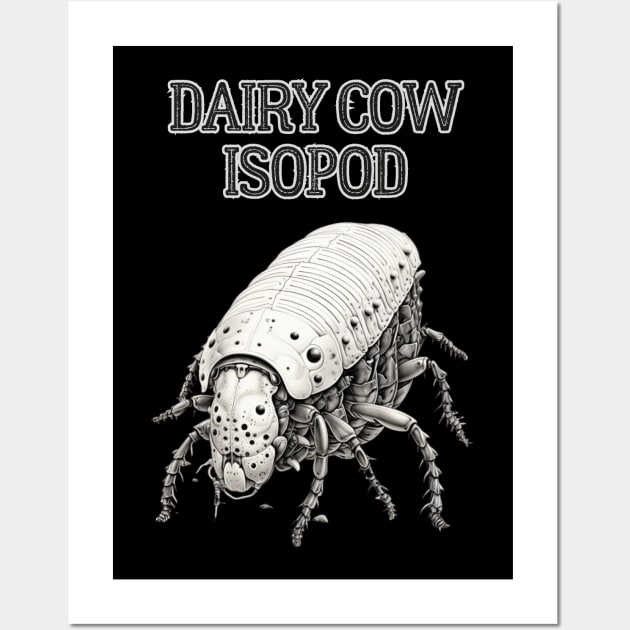 Monochrome Dairy Cow Isopod Bug Design | Intriguing Nature Artwork Wall Art by The Whimsical Homestead